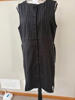 Disturbia Black Sleeveless Button-Front Mini Dress